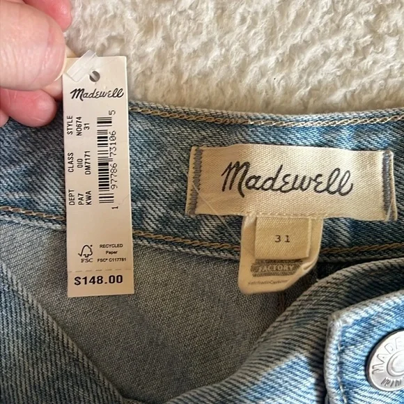 Madewell Belted‎ Wide-Leg Baggy Jeans Light Wash Size 31 NWT - Picture 9 of 11